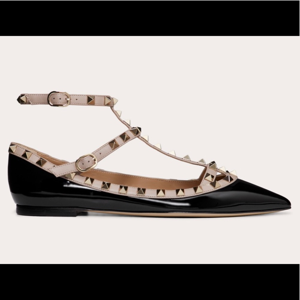 NEW VALENTINO PATENT ROCKSTUD CAGED BALLET FLAT - Picture 5 of 8